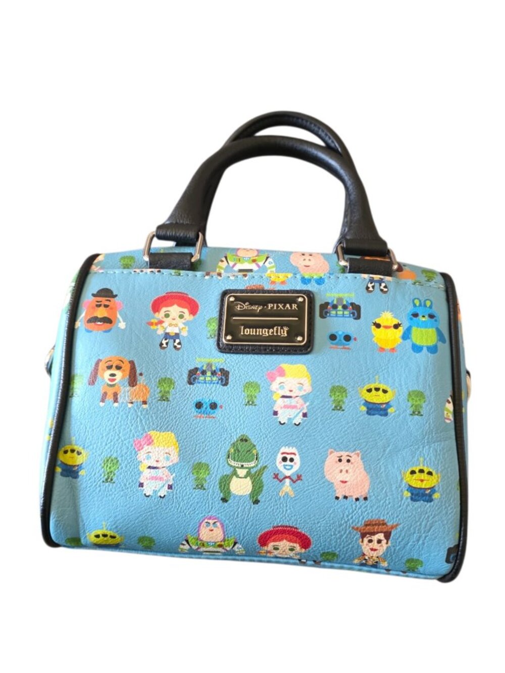 Loungefly Disney Pixar Toy Story Chibi Duffle Satchel Bag Blue Allover Print - Picture 12 of 16